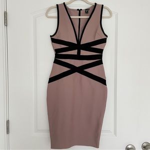 Windsor Bodycon Midi Dress in Mauve